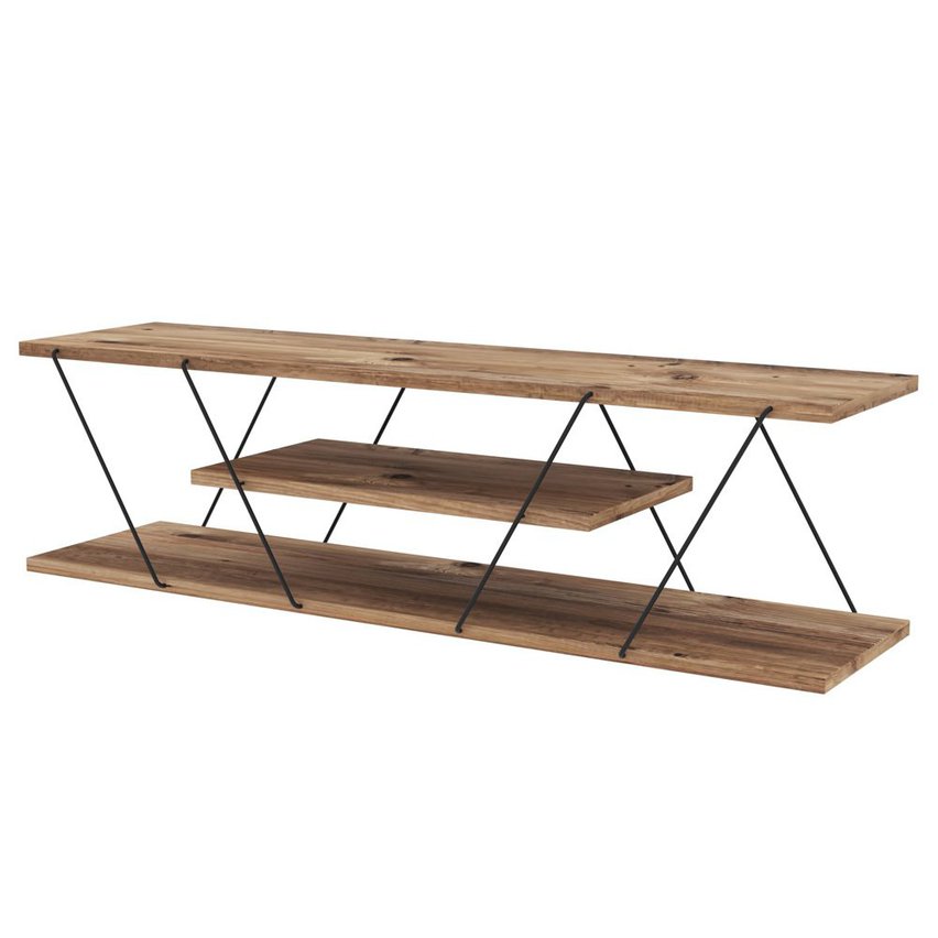 Cocibolca TV cabinet modern black/walnut 120 cm
