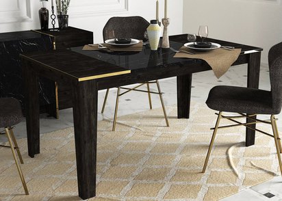 Chistled Dining Table 145x85cm Black