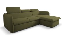 Corner sofa with sleeping function Paladia Castel 39 in hydrophobic velvet fabric, right-hand side