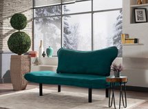 Slemated two-seater sofa dark turquoise