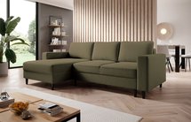 Corner sofa with sleeping function Nalika L-shaped with container (Fabric: Salvador 08, Side: Left)