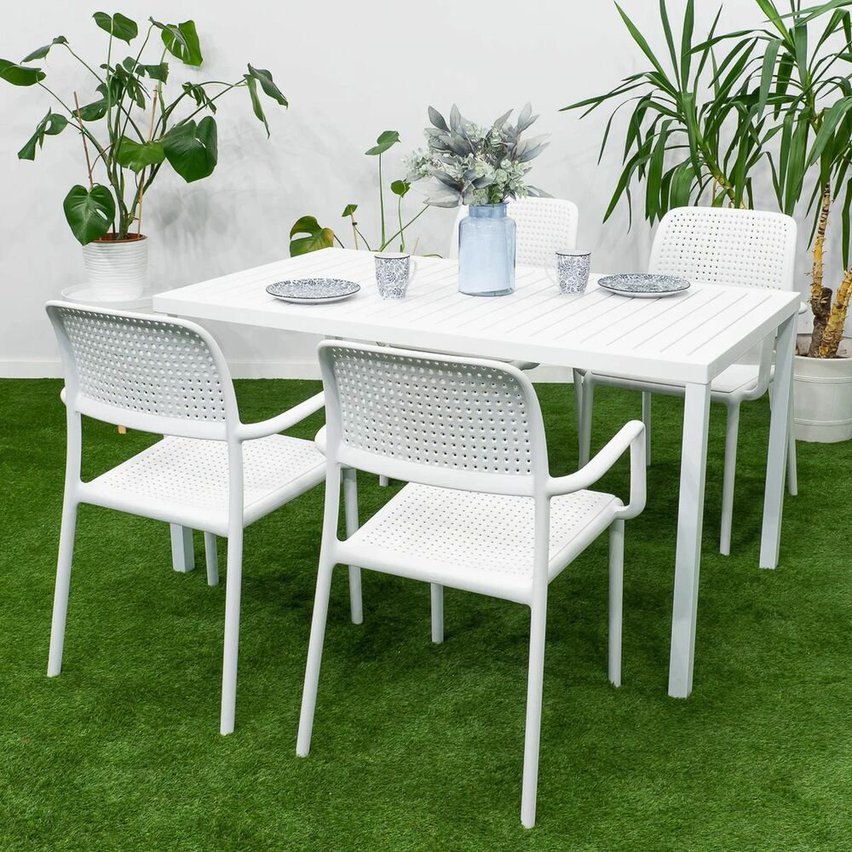 Cube Nardi garden table 140x80 cm made of certified white material