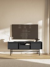 Evo two-door TV cabinet with drawer and frame 154 cm Black