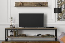 Luawa TV cabinet with wall shelf