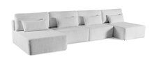 Corner sofa with sleeping function Moduliano U-shaped large with container universal light gray boucle