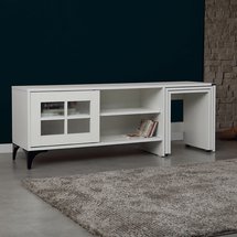 Hills TV cabinet 150 cm white with extendable tables