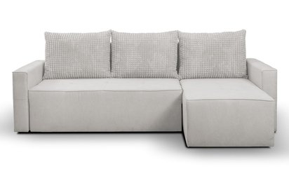 Bismo L-shaped corner sofa bed with storage (Fabric: Asti 27 Suzi 6, Side: Right)