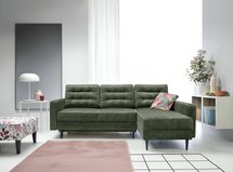 Corner sofa with sleeping function Juttic 227 cm (Fabric: Gemma 39, Legs: Black, Side: Right)