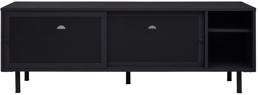 Sonaves TV cabinet 160 cm metal with sliding doors black