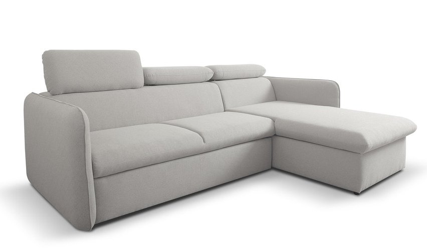 Corner sofa with sleeping function Paladia Castel 80 in hydrophobic velvet fabric, right-hand side