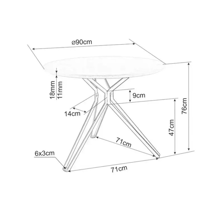 Colt dining table round top 90 cm oak