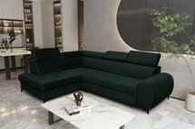 Corner sofa with sleeping function Dulia L-shaped legs black (Fabric: Trinity 28, Side: Left)