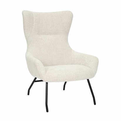 Suppet lounge chair in beige boucle fabric