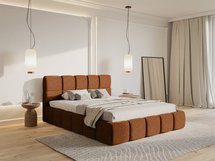 Upholstered bed 160x200 cm Cloudy with storage, copper Toronto 06