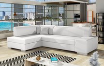 Vicato corner sofa bed (Fabric: Soft 17, Side: Left, Stitching: White)