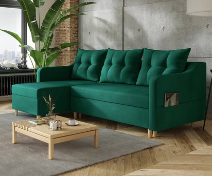 Corner sofa with sleeping function Bernial (Fabric: Kronos 19)