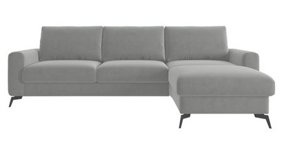 Softano L-shaped corner sofa with sleeping function with Cloud 83 container, easy-cleaning, hydrophobic velvet, right-hand side