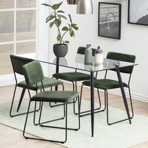 Modern Denaser glass table 140x80 cm black legs