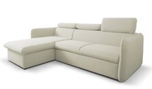 Corner sofa with sleeping function Paladia Castel 04 in hydrophobic fabric velour left side