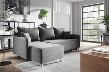 Corner sofa with sleeping function Dosso L-shaped Amon 09 with container hydrophobic velvet universal