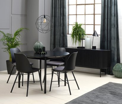 Savona dining table round top 120 cm black