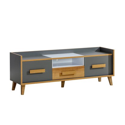 TV cabinet Ellipticum 160 cm with drawers anthracite/white