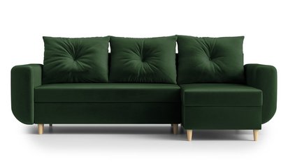 Corner sofa with sleeping function Lamarry L-shaped with container universal Kronos 14 velour