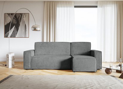 Copertino L-shaped corner sofa with sleeping function with Element 24 universal container