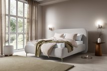 Upholstered bed 160x200 cm Monno Abriamo 02 metal frame boucle legs gold