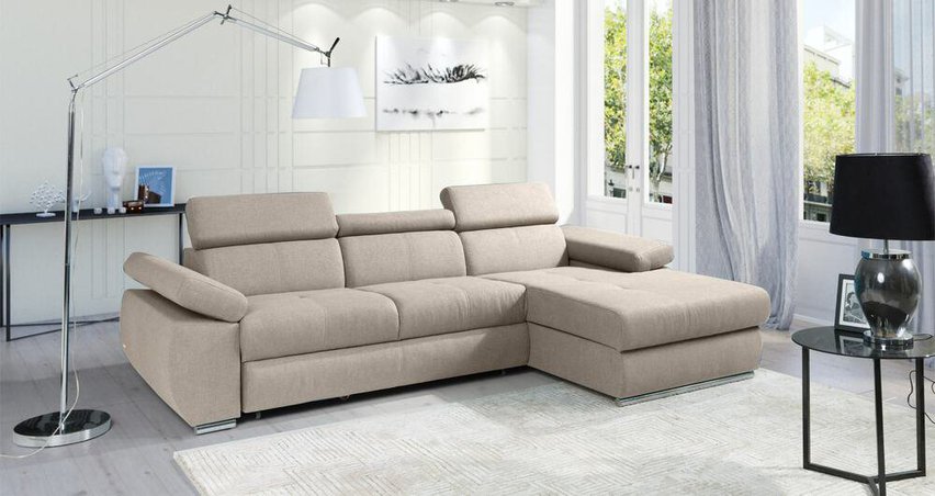 Ararip 276 cm corner sofa bed with adjustable headrests (Fabric: Element 17, Side: Left)