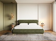 Upholstered bed 160x200 cm Roule Perfect Harmony 39 chenille gold legs