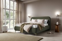 Upholstered bed 180x200 cm Monno Castel 39 metal frame easy-to-clean velvet gold legs