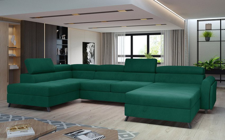 Corner sofa with sleeping function Matoaka (Fabric: Monolith 37, Side: Left)