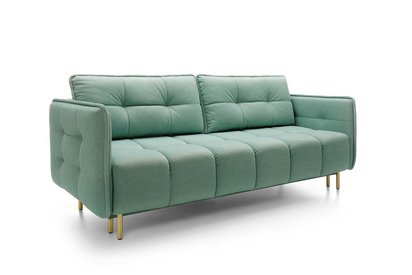 Portosello three-seater sofa bed with pocket spring and storage (Fabric: Castel 34, Legs: Gold)