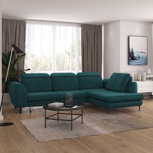 Corner sofa with sleeping function Tasar (Fabric: Matt Velvet 75, Side: Left)