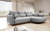 Oblivio corner sofa with sleeping function L-shaped with container (Fabric: Salvador 17, Side: Right)