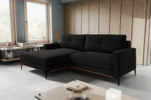 Corner sofa with sleeping function Sabbino L-shaped with storage Curio 99 hydrophobic chenille right-hand side