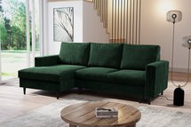 Corner sofa with sleeping function Nalika L-shaped with storage Poso 14 corduroy left-hand side