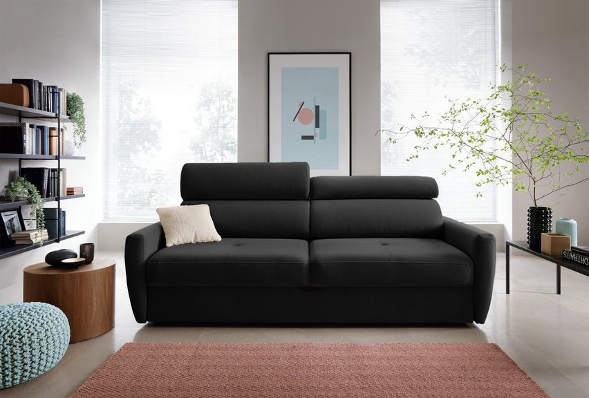 Three-seater sofa bed Sylles Matt Velvet 99 easy-cleaning hydrophobic velvet