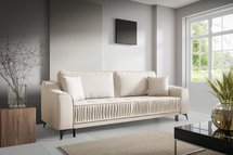 Louisos three-seater sofa bed with storage, cream, hydrophobic