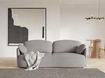 Raviolo three-seater sofa with Moly 80 container, hydrophobic chenille