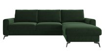 Softano L-shaped corner sofa with sleeping function with Cloud 38 container, easy-cleaning, hydrophobic velvet, right-hand side