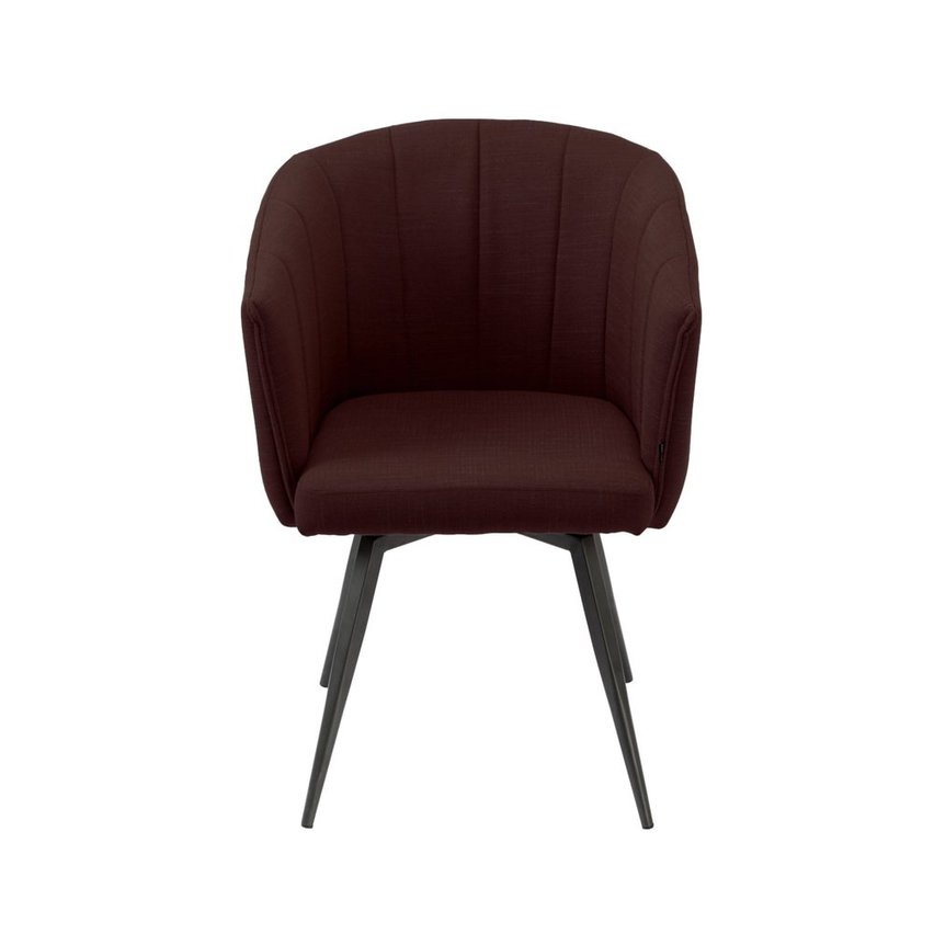 Spinosa upholstered swivel chair in burgundy hydrophobic fabric