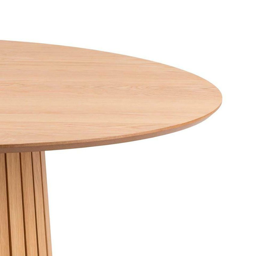 Gimmar oak round table with slatted base 120 cm