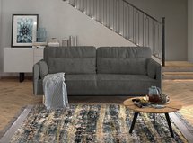 Spider three-seater sofa bed, dark gray, in easy-clean fabric