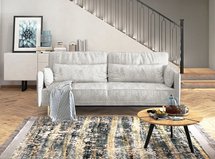 Spider three-seater sofa bed, cream, in easy-clean fabric