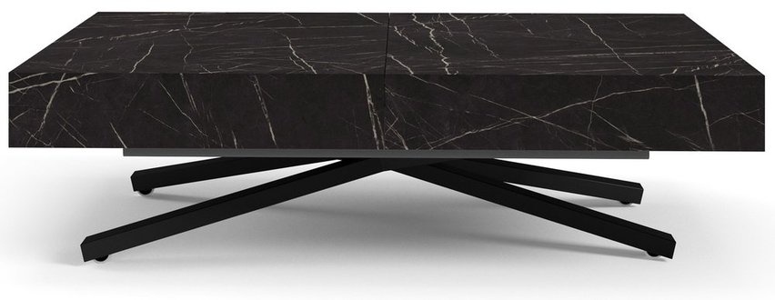 2in1 Movilinne coffee table extendable black X-shaped legs