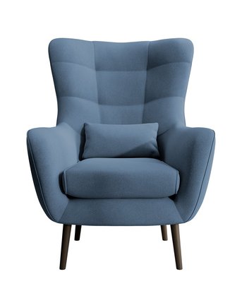 Vence Castel 74 wing armchair, velvet, easy-to-clean beech legs