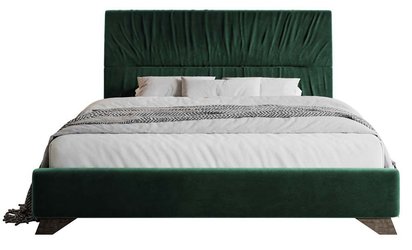 Llana upholstered bed 160x200 cm dark green velvet