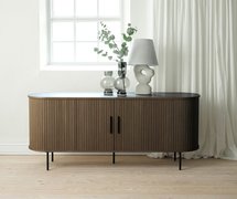 Commode Gativel 180x76 cm Lamelles Chêne Brûlé